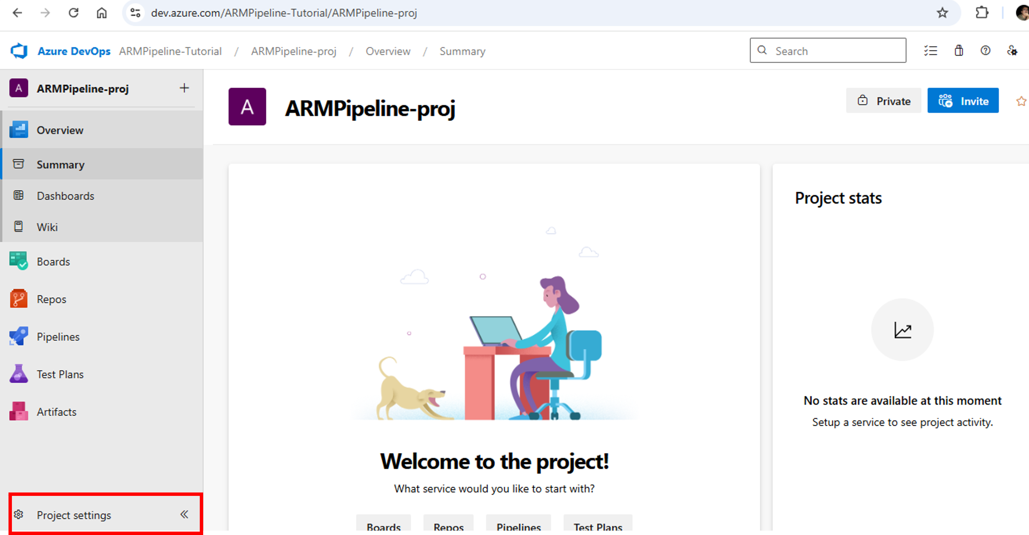 Azure DevOps-New Project settings