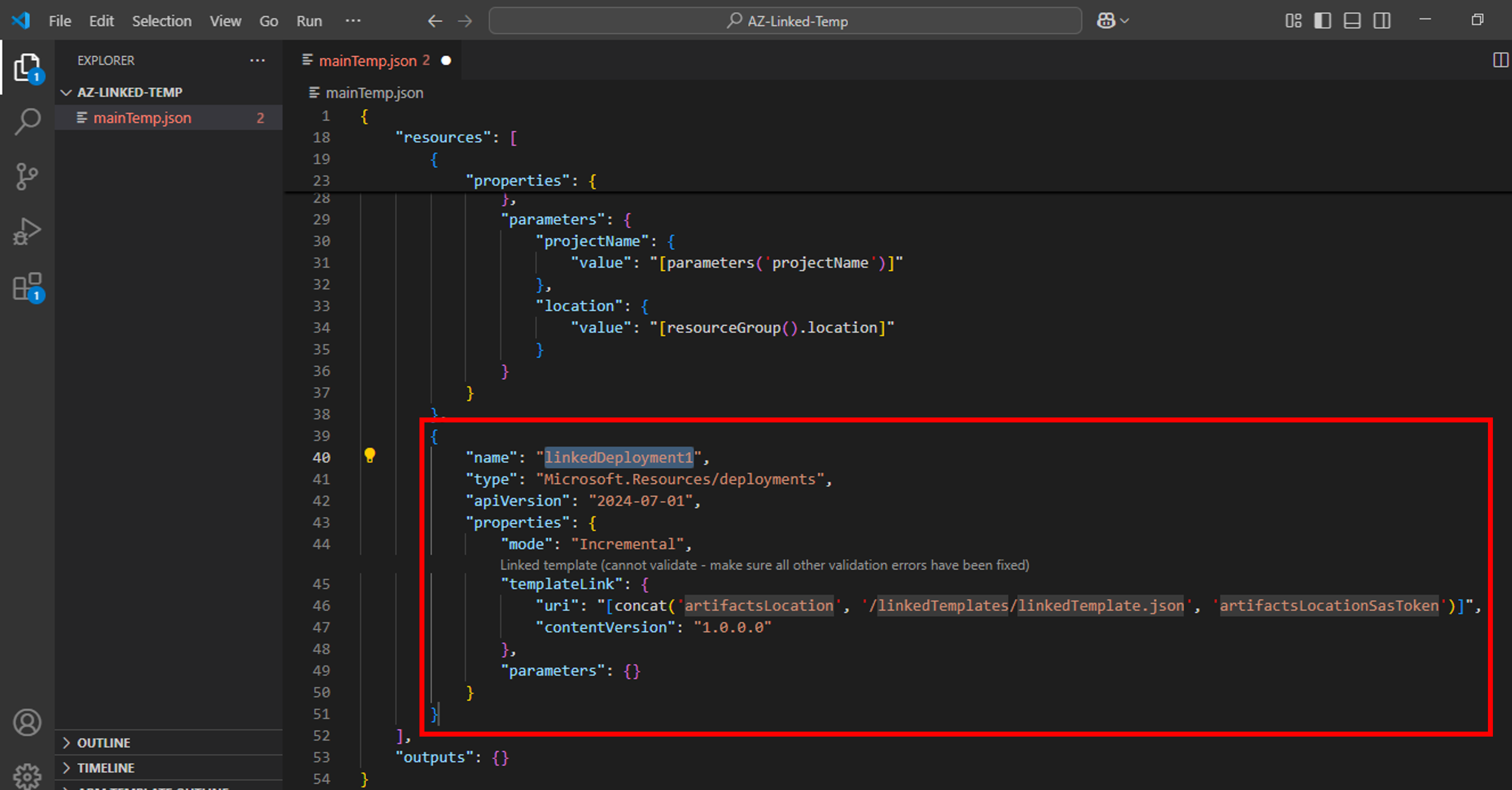 ARM linked template-mainTemp-deployment-resource-2