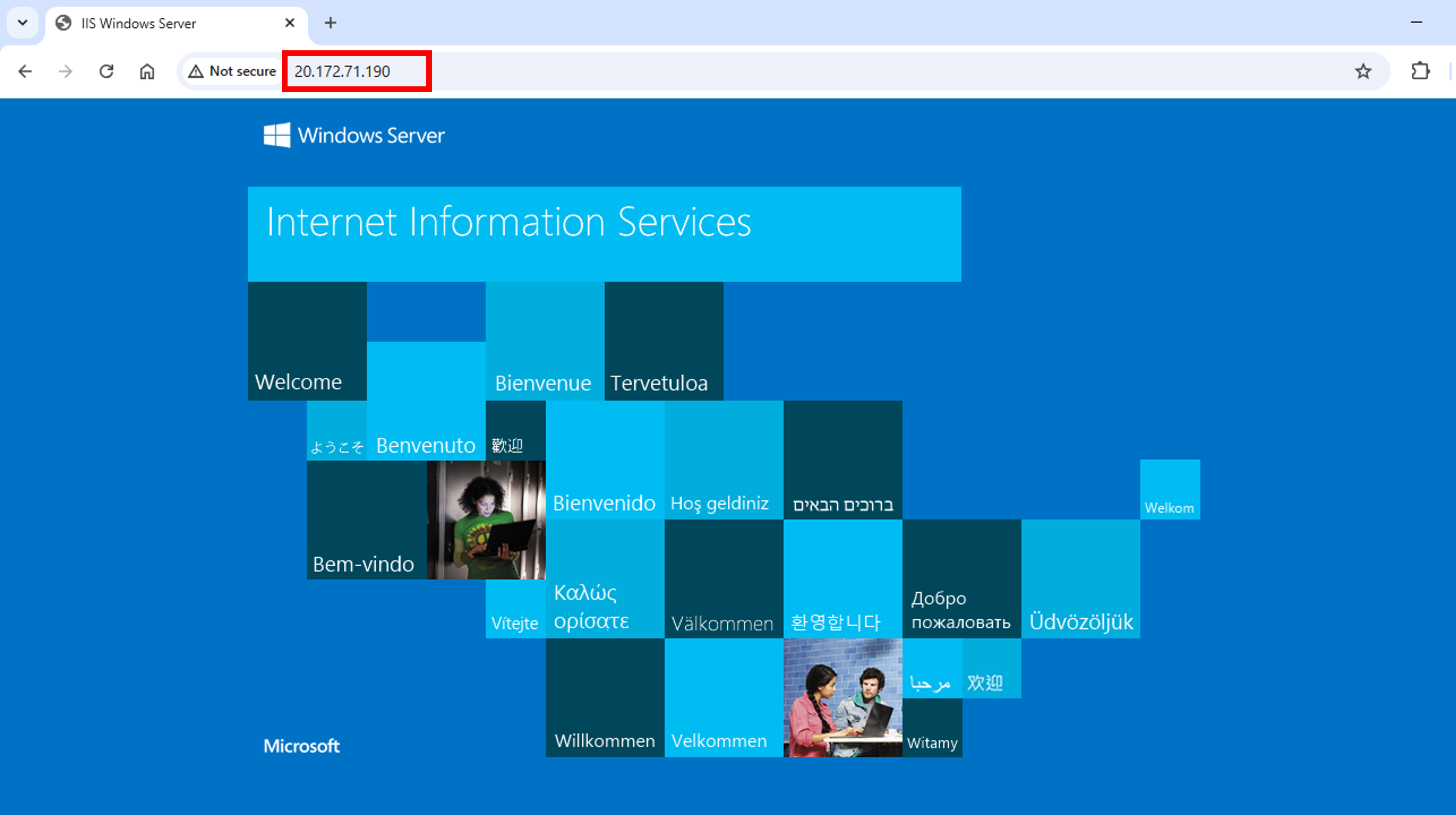 31-VM-Login-IIS Welcome